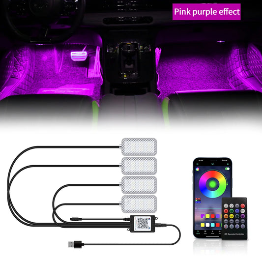 LED Car Interior Ambient Lights Foot Strip Lighting Kit