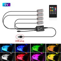 LED Car Interior Ambient Lights Foot Strip Lighting Kit